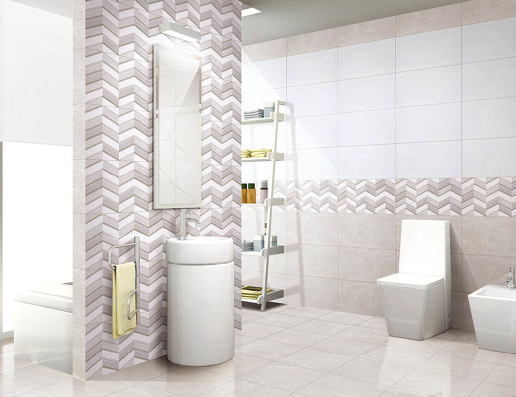 0.09W.A 30x60cm Interior Wall Stone Tile , 100m2 Grey Bathroom Wall Tiles Mirror Glazed
