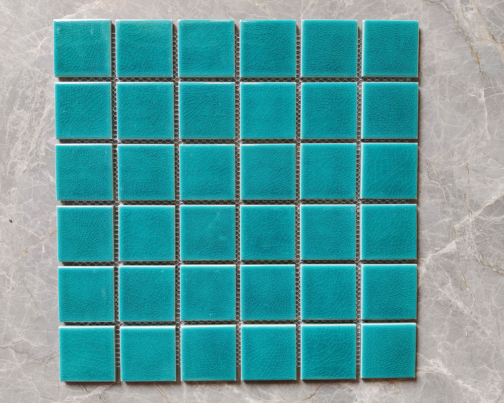 48x48mm Chip Size Swimming Pool Mosaic Tiles Ice Cracked
