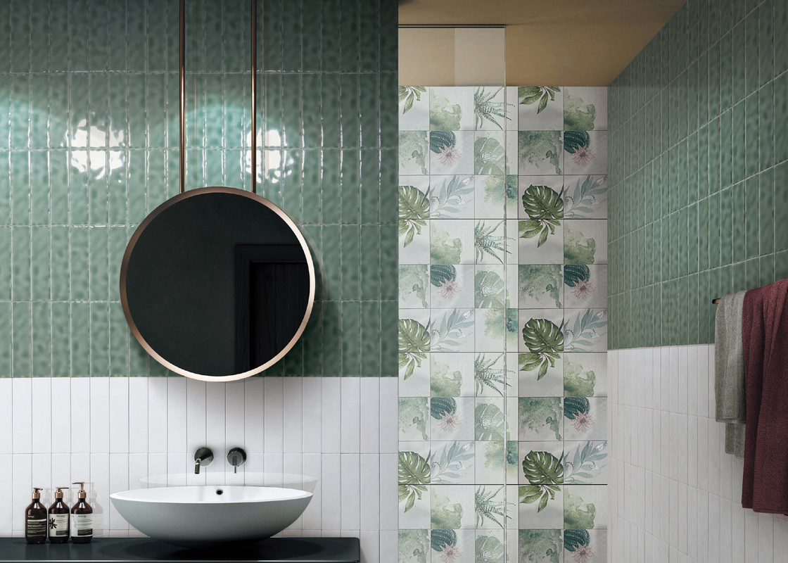 Harringbone Inside Wall Tiles 50x200mm Grey Tiles Bathroom