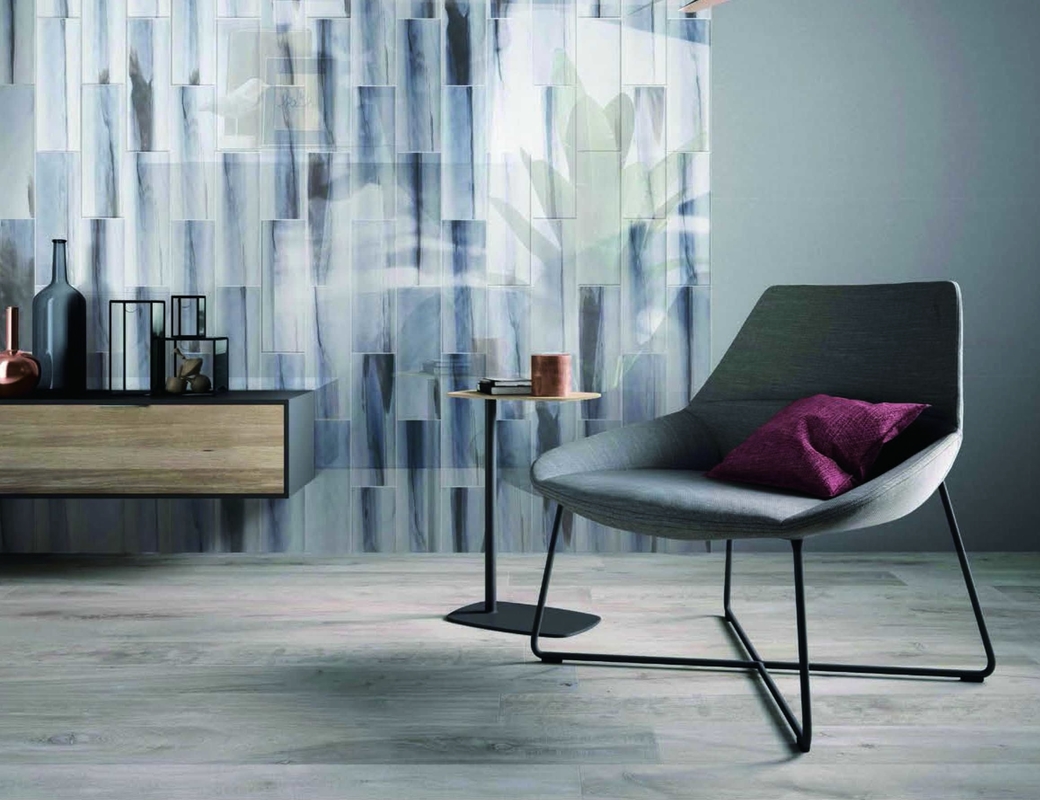 Wave Design 100x300mm Ceramic Wall Tile For Restaurant