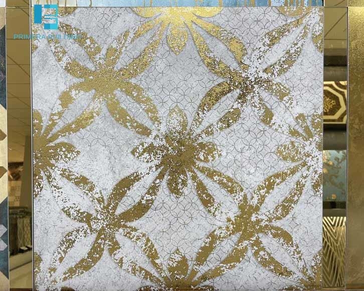 High Gloss Gold Decorative Porcelain Floor Tiles 600X600MM