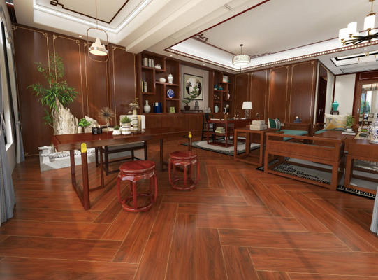 Antibacterial Matt Wall Tile 20x100cm Wood Porcelain Strip Brown Tan Indoor Soft Glazed Floor Tile