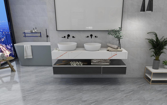 Marble Look 400x400mm Cermic Rustic Tile Interior Matt Glazed Indoor Floor Gray Wall Tile Waterproof