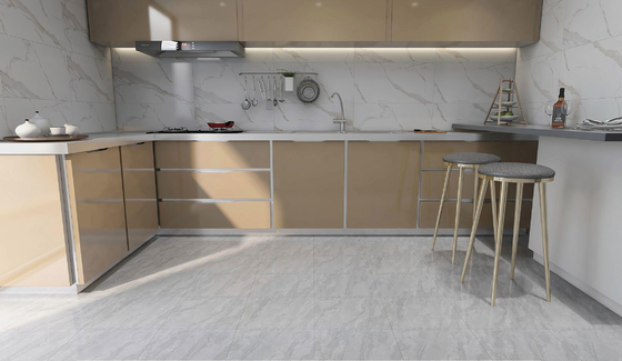 Durable Gray 400x400mm Marble Look Matt Glazed Inside Ceramic Rustic Tile For Bathroom And Office