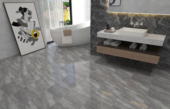 Waterproof Matt Glazed Marble Look Ceramic Rustic Tile For Office And 400x400mm Floor Tile Gray For Bedroom