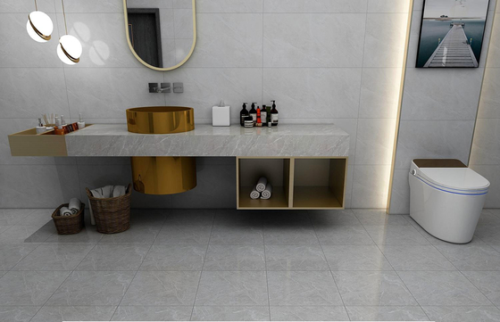 Non-Slip Marble Look Matte Glazed Ceramic Rustic Tile For Bathroom And Gray 400x400mm Floor Tiles For Living Room