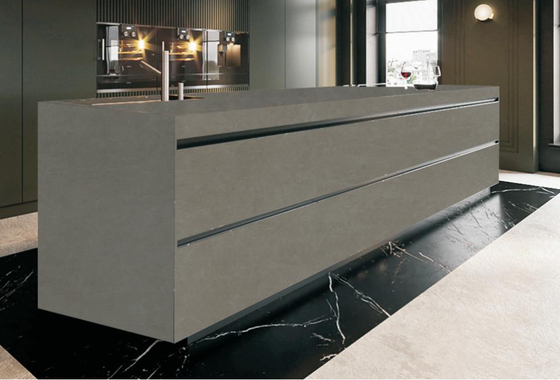 Elegant Building Office Floor Sintered Stone Slab Cloudy Gray Non Slip