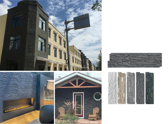 Slate Grey 1160x300x30mm Cultured Stone Brick Garden Decoration Acid Resistance