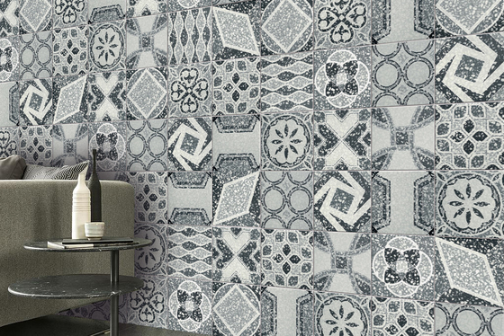 Gray And Blue Durable 250x250mm Interior Wall Ceramic Rustic Tiles For Balcony And Floor Tile For Bedroom