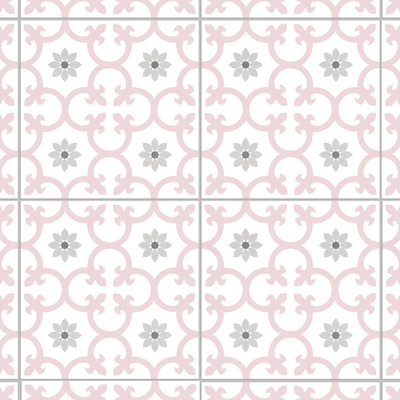 Durable 250x250mm Pink Flower Ceramic Rustic Tile And Non-Slip Wall Tiles For Kitchen And Bathroom