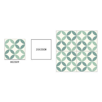 Light Green Durable Wall Tile For Bedroom And Antibacterial 250x250mm Interior Floor Tiles For Living Room