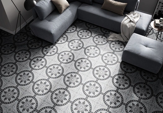Antibacterial 250x250mm Floor Tile For Bathroom And Gray Ceramic Rustic Tiles For Living Room