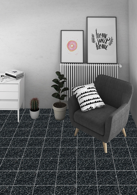 Durable Black 250x250mm Wall Tile For Living Room And W.A 6% Floor Ceramic Rustic Tile For Decoration