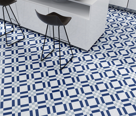 20x20cm Blue and White Ceramic Rustic Tile for Indoor Floor