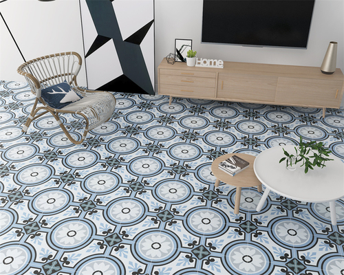 Blue 200x200mm Eco-Friendly Ceramic Rustic Tiles For Living Room And Durable Wall Tile For Kitchen