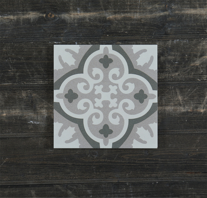 Non-Slip 20x20cm Ceramic Rustic Tiles For Office And Gray Floral Wall Tiles For Living Room