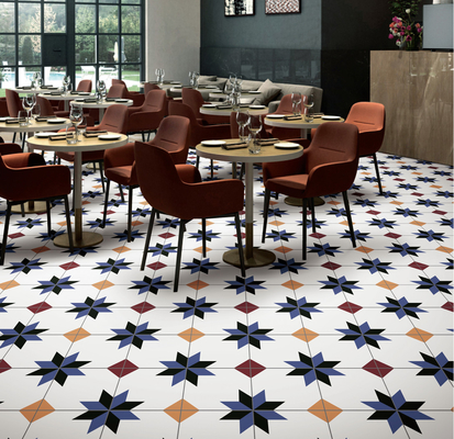 Encaustic 200x200mm Floor Ceramic Rustic Tile For The Hotel And Grade AAA White And Blue Tile For Bathroom