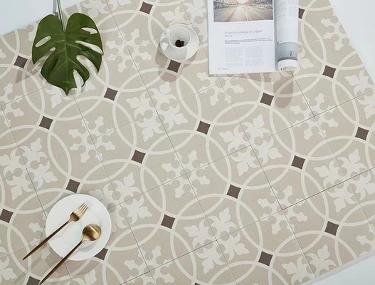 Beige Wall Tile 20x20cm Interior Ceramic Floor Tiles For Dining Room And Balcony
