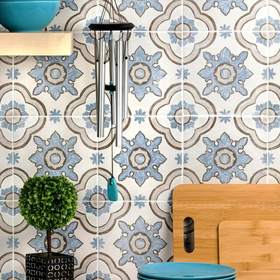 Waterproof blue 200x200mm Wall Ceramic Rustic Tiles For Kitchen And Decorative Floor Tile For Bathroom