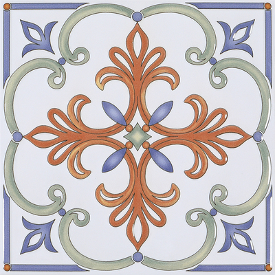 White And Red Modern Tiles 200x200mm Flower Ceramic Rustic Tile And Vintage Tiles For Restaurant And Bedroom