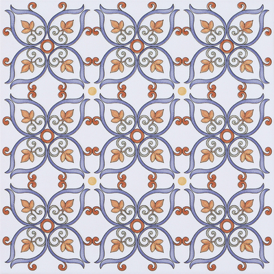 Non-Slip White And Red 20x20cm Wall Ceramic Floret Tiles For Kitchen And Durable Floor Tile For Balcony