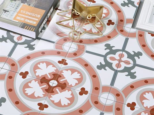Non-Slip 200x200mm Inside Wall And Floor Floral Ceramic Rustic Tiles For Bathroom And Kitchen
