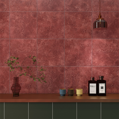 Red Acid-Resistance 200x200mm Interior Floor Ceramic Rustic Tile For Bedroom And Bathroom
