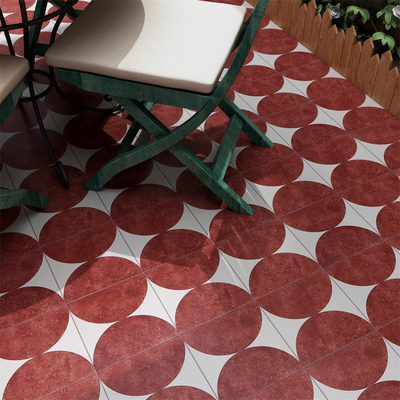 Red SGS 200x200mm Wear-Resistant Wall Ceramic Rustic Tiles and floor tile For Restaurant And Living Room