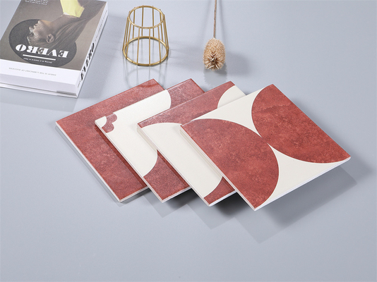 Wear-Resistant Red 20x20cm Inside Floor Ceramic Rustic Tiles For Dining Room And House 4 Styles