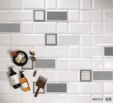 Enticing, Glossy Mixed Paking Indoor Decor Wall Tiles 10x30cm For Bathroom And Kitchen, ISO9001 Certified