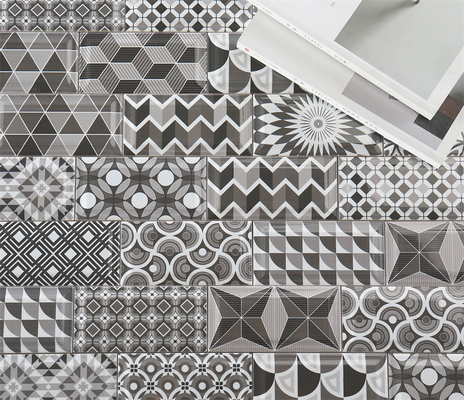 Grey 75x152mm Clay Indoor Wall Tiles for Kitchen Bathroom