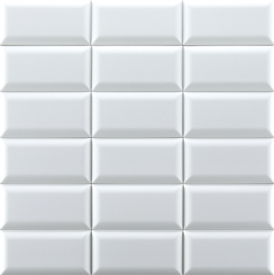 White Glossy Ceramic Wall Tiles 75x152mm for Kitchen Bathroom