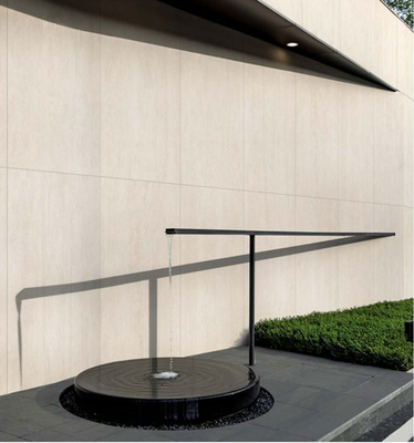 Beige Travertine 600x1200mm Matte Antique Finish External Curtain Wall Porcelain Tile For Park And Square