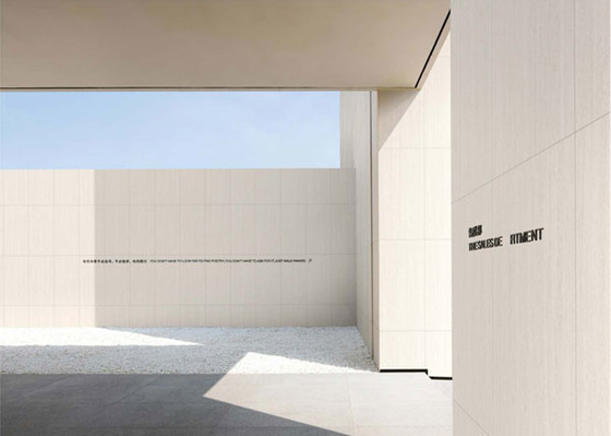 Beige Matte Travertine Stone Tile 600x1200mm Outdoor Curtain Wall