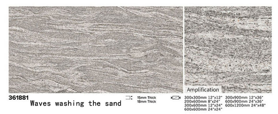 Wear-Resistant Gray 1200x600x18mm Porcelain Flooring Paving Tile Full Body For Garage Floor