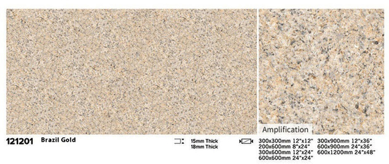 Wear-Resistant 600x600x15mm Firebrick Yellow External Floor Paving Tile For Courtyard