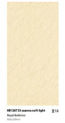Yellow Non-slip Durable Smooth Surface Floor Paving Tile 1200x600x18mm Full Body For Park