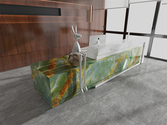 Emerald Green 1420x2700mm Polished Sintered Stone Slabs For Kitchen Table And Countertop
