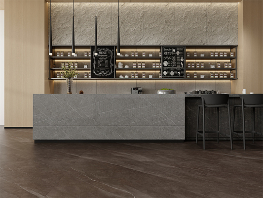 Durable Sintered Stone Slabs Gray For Living Room And Dining Room 1420x2700mm