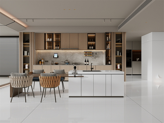 Exquisite	Modern  Indoor Floor 1420x2700mm Polished White Sintered Stone Slab For Rebuilding And Balcony
