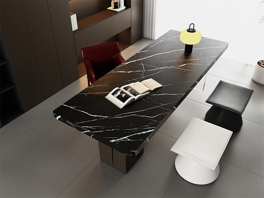 Matt 1420x2700mm Black Sintered Stone Slabs For Living Room And Countertop