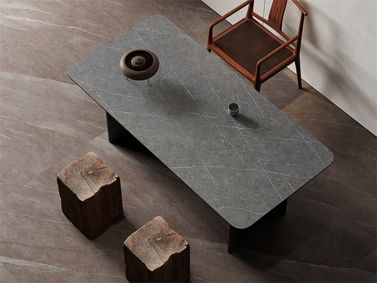 Light Grey Matt Durable Inside Floor Sintered Stone Slabs For Kitchen 1420x2700mm