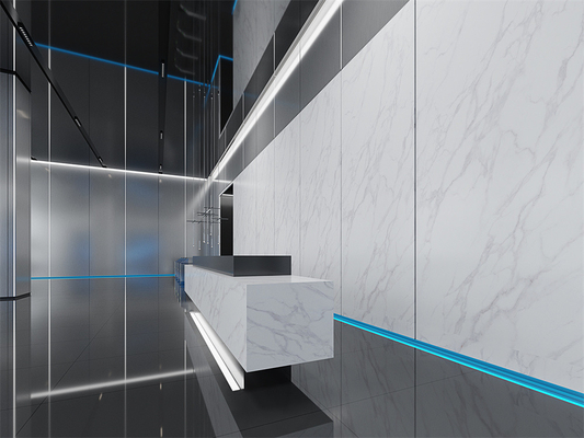 White Matt Interior Floor 1420x2700mm Carrara Sintered Stone Slabs For Office