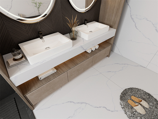 Acid-Resistant Interior Floor Carrara Sintered Stone Slabs For Dining Room 1420x2700mm