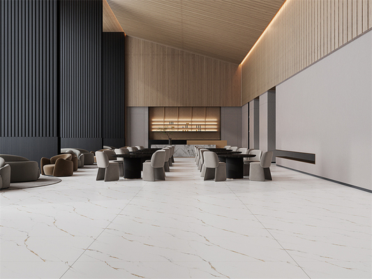 Grade AAA Carrara 1420x2700mm Matte Sintered Stone Slab For Dining Room