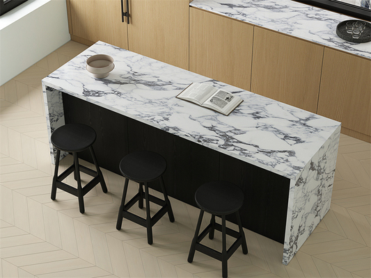 White 1600x3200mm Polished Glazed Porcelain Sintered Stone Slab For Office Acid-Resistance