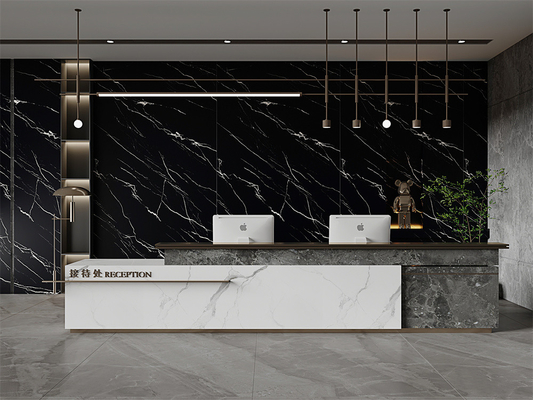Black 1600x3200mm Indoor Wall And Floor Matte Sintered Stone Slab For Home Decor