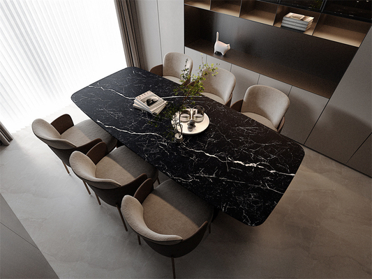 Black Matt Glazed Porcelain Sintered Stone Slab And 160x320cm Non-Slip Marble Slabs For Dining Room