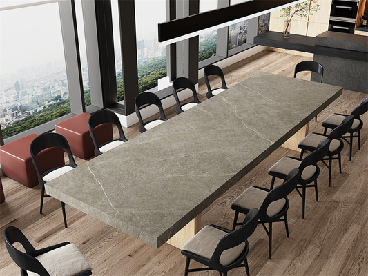 Grey Matt 1600x3200mm Glazed Porcelain Sintered Stone Slab And Antibacterial Indoor Tiles For Office Design