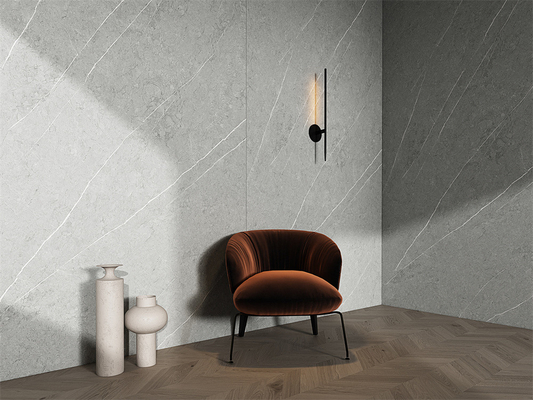 Grey Matt 1600x3200mm Antibacterial Floor Sintered Stone Slabs For Living Room